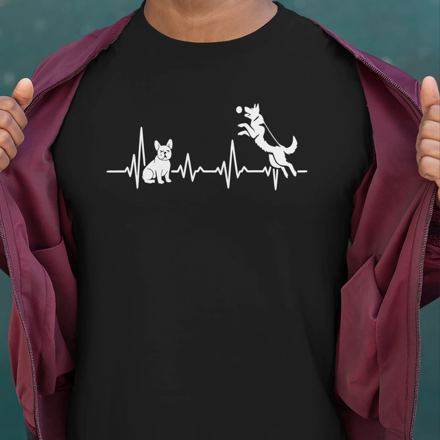 Cat Heartbeat – Playful Jumping Cat Tee, Minimalist Line Art Pet Lover Design, Cat Mom & Cat Dad Apparel