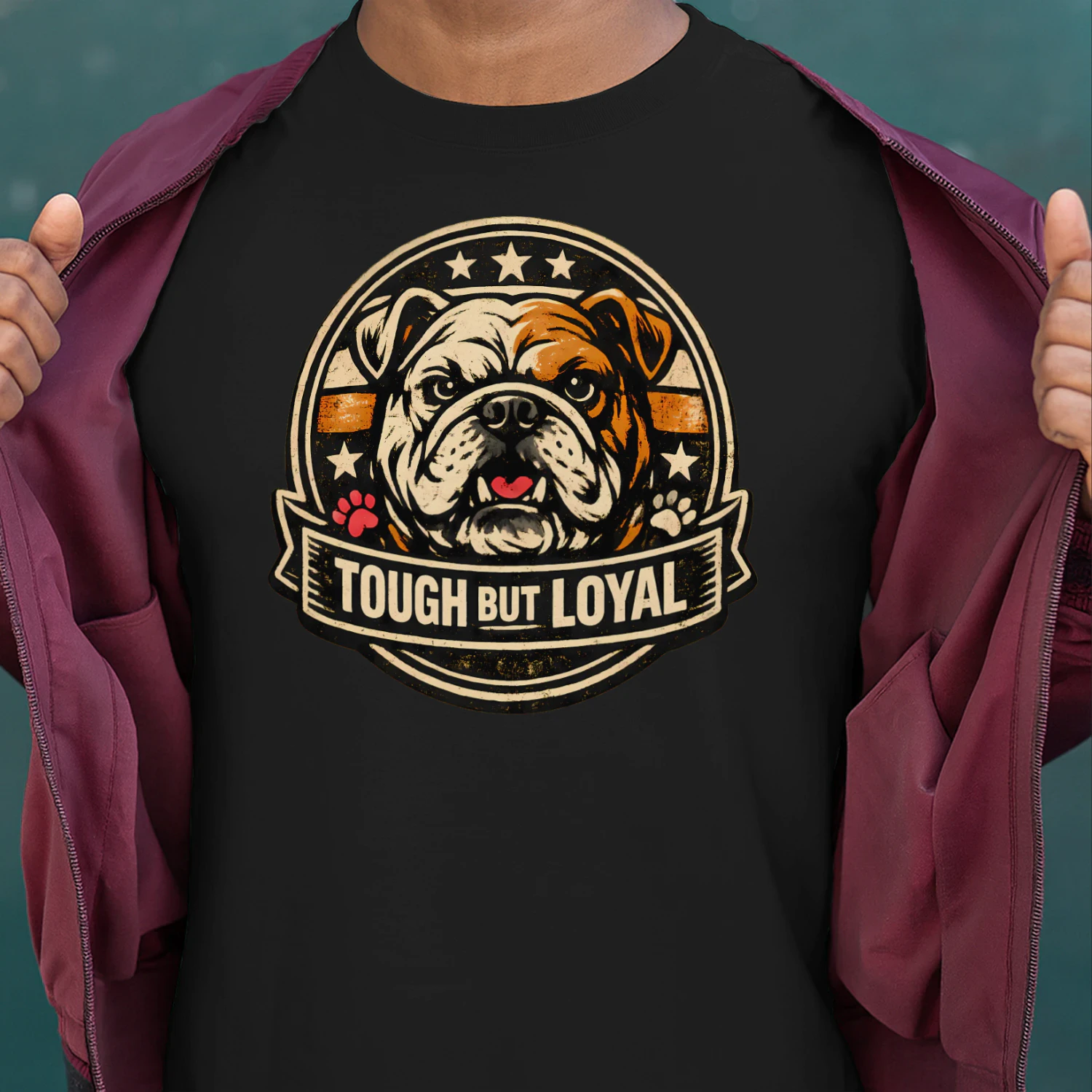 Tough But Loyal Bulldog Shirt – Vintage Dog Lover Tee, Strong Personality Pet Design, Bold Masculine Graphic