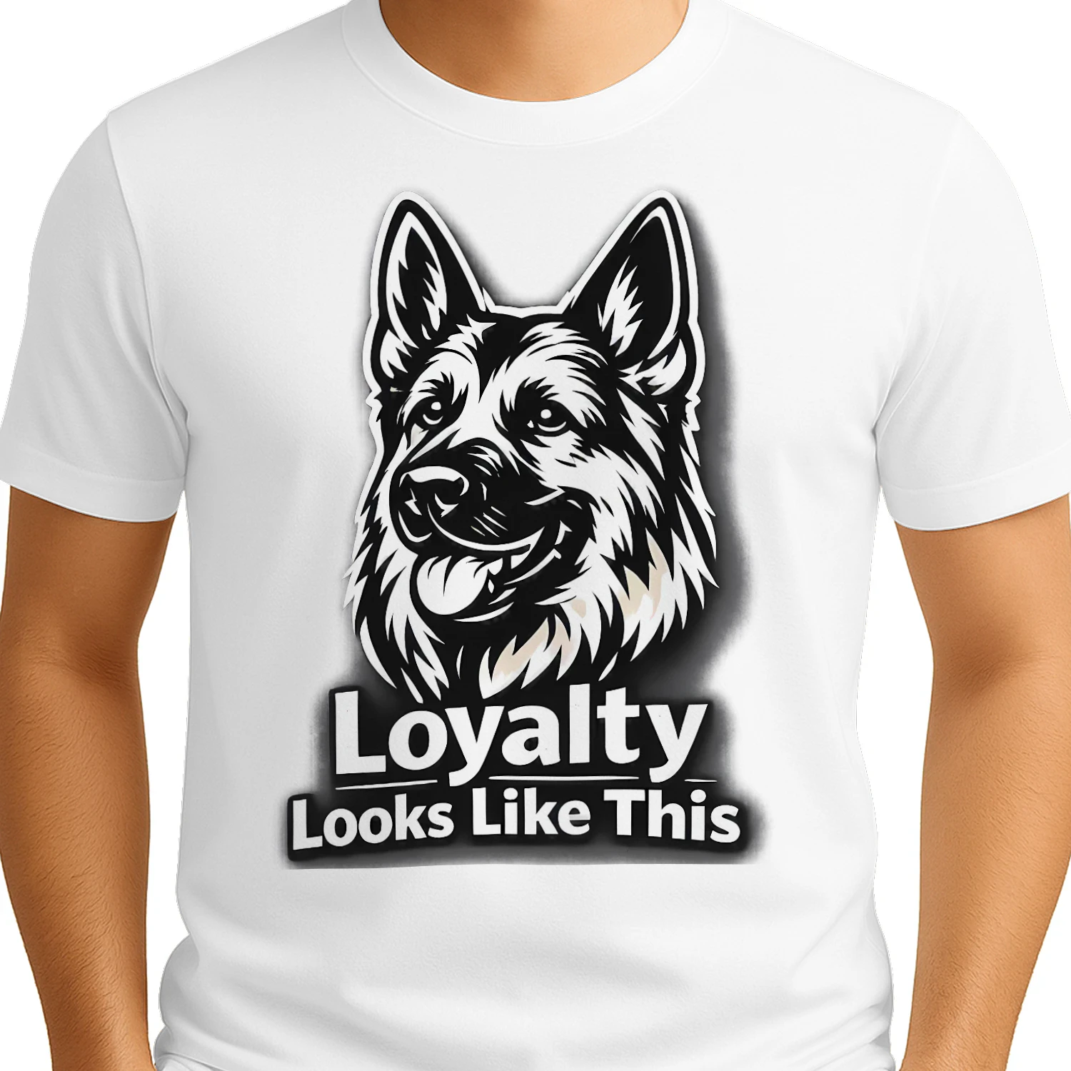 Loyalty Looks Like This German Shepherd Shirt – Bold Black & White Dog Lover Tee, Strong Loyal Pet Design