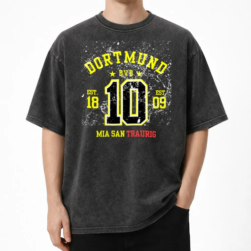 Oversize Fußball Shirt "10" – Vintage Gelb Schwarz | Urban Fan Style