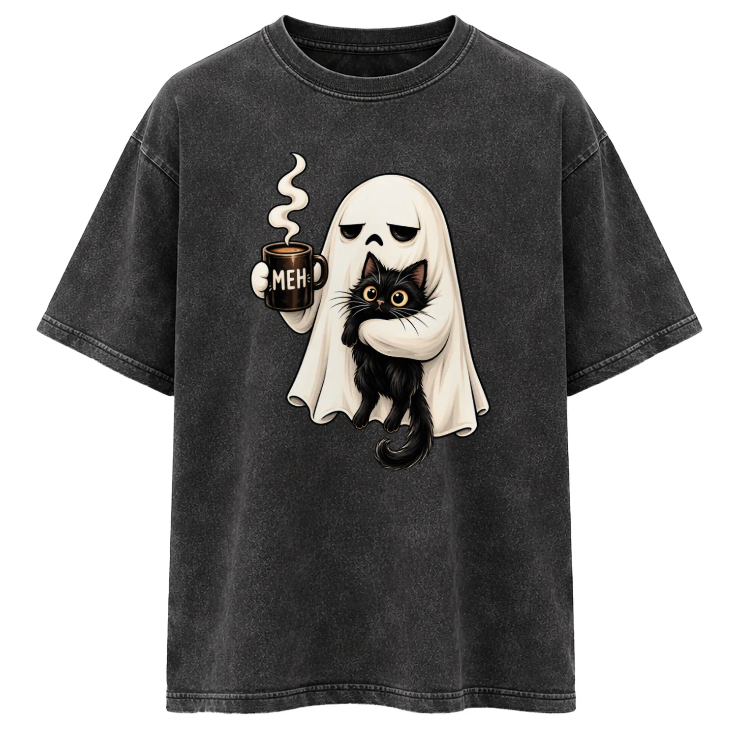 Meh Ghost & Black Cat Coffee Halloween