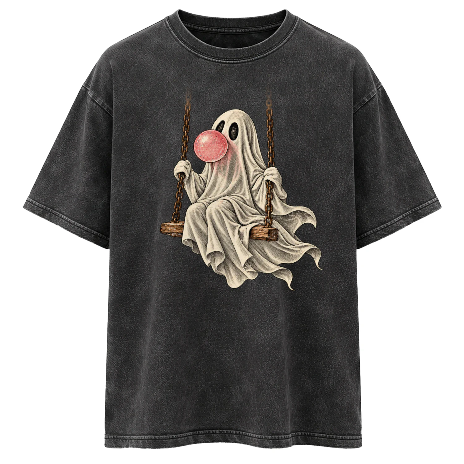 booVintage Bubblegum Ghost on a Swing T-Shirt