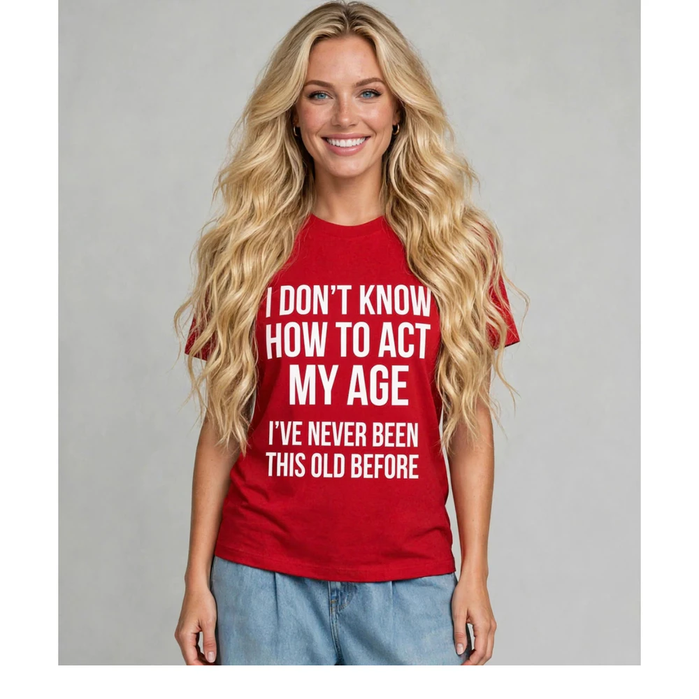 Funny Sarcastic Quote Graphic T-Shirt - Distressed Act My Age Birthday Humor Tee - Retro Slogan Gift T-Shirt for Men & Women