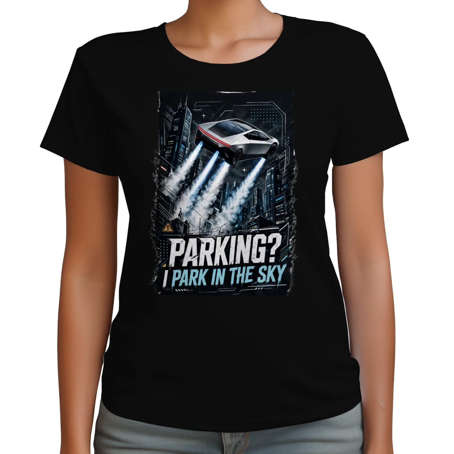 Parking? I Park In The Sky Funny Cybertruck Graphic Tee