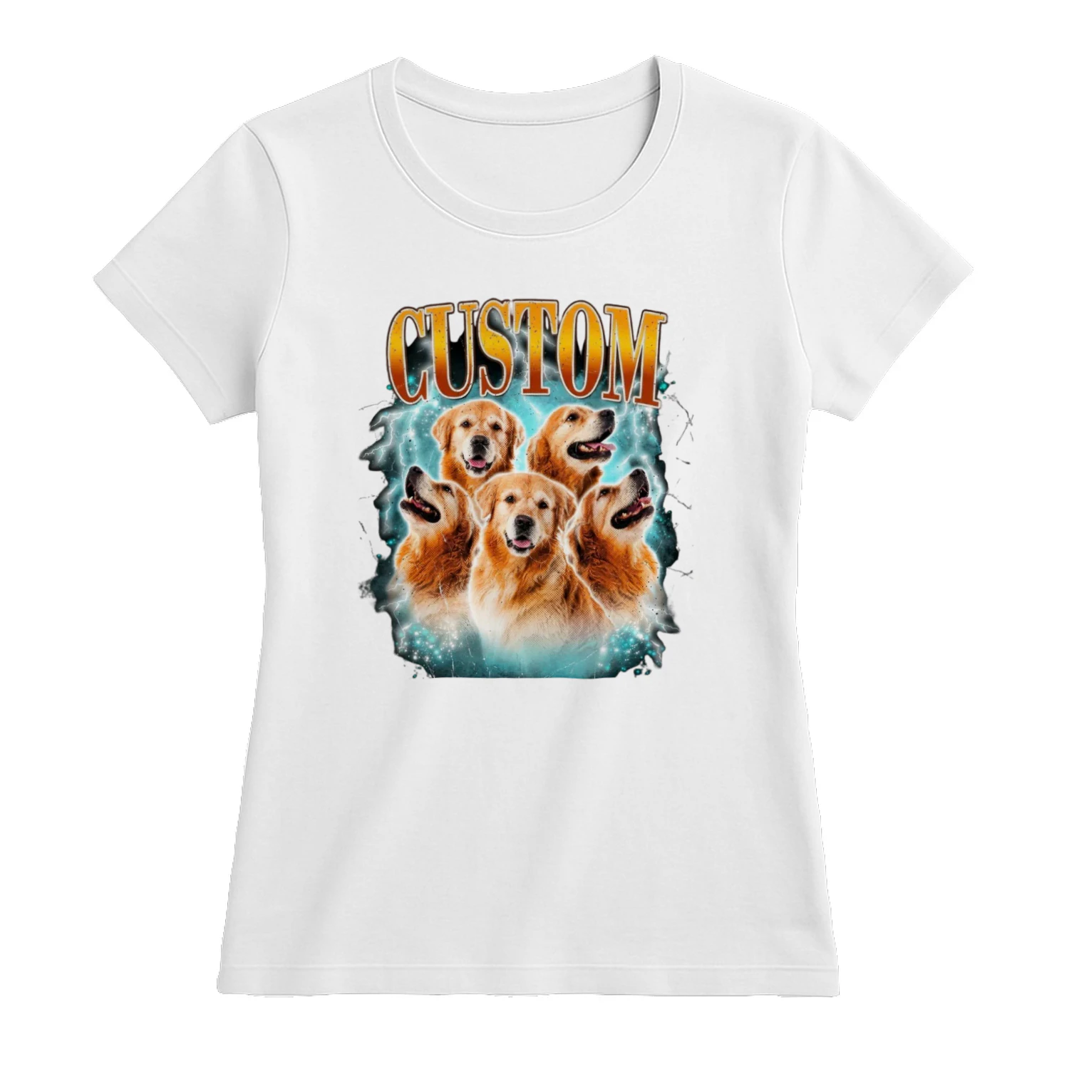 Custom Dog Photo T-Shirt - Vintage 90s Bootleg Rap Tee Dog Design, Personalized Pet Portrait Shirt, Comfort Colors Custom Gift for Dog Mom Dad