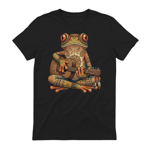 Boho Mandala Frog Guitarist