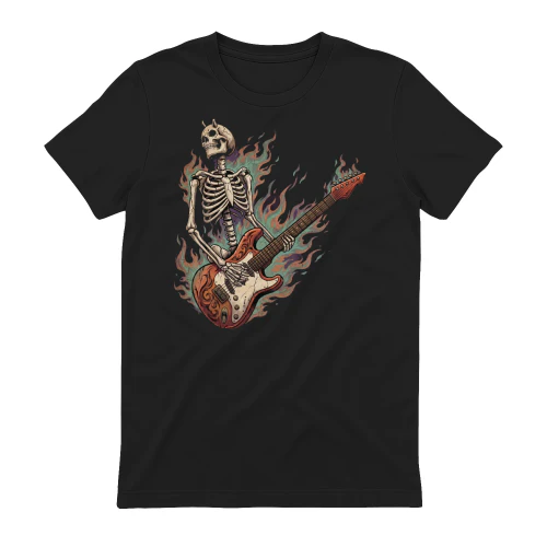 Flaming Horned Skeleton Guitarist
