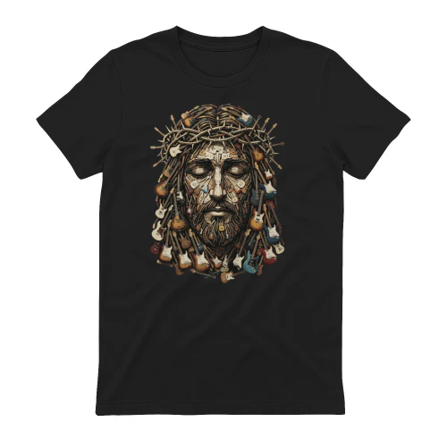 Religious Guitar Art Graphic T-Shirt