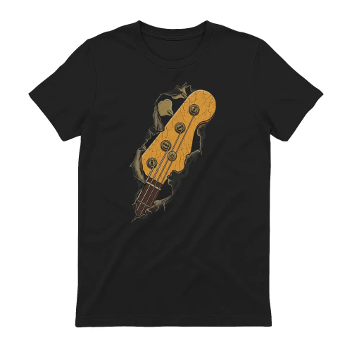 Vintage Cracked Bass Guitar Headstock Tee