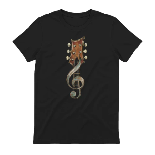 Guitar Headstock Treble Clef T‑Shirt