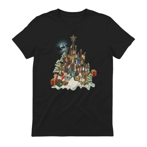 Christmas Guitar Snowman Village