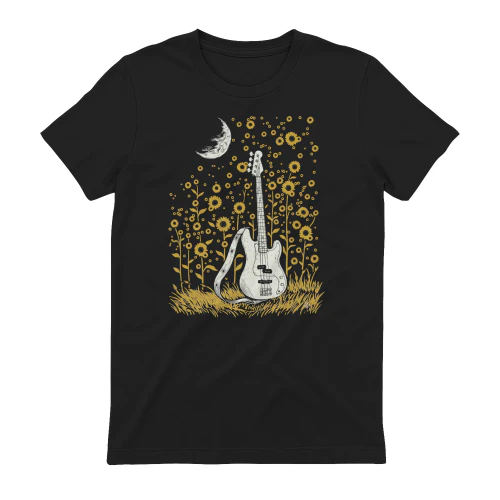Romantic Moonlit Bass Player T-Shirt