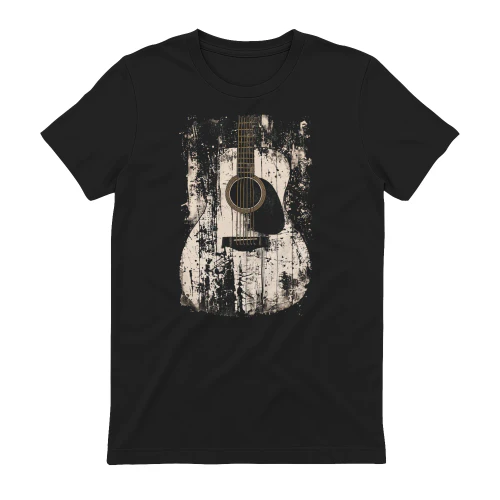 Guitar Abstract Grunge Acoustic Guitar Splatter T-Shirt