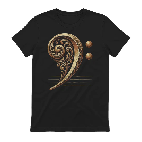 Filigree Bass Clef Gold Tee