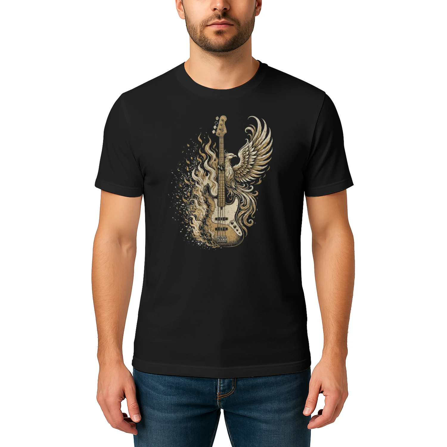 Phoenix Fire Bass Guitar Tee