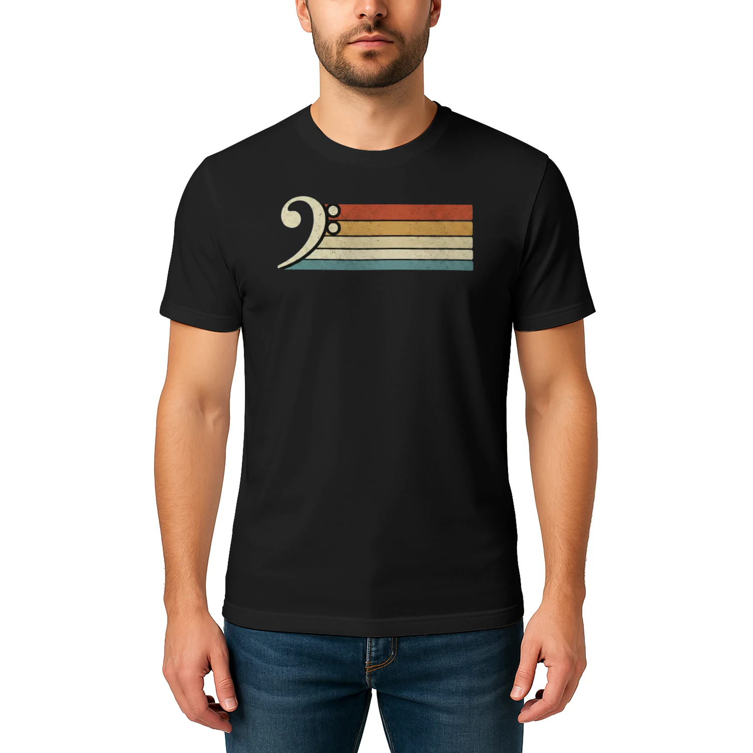 Classic Bass Guitar Player Stripe T-Shirt