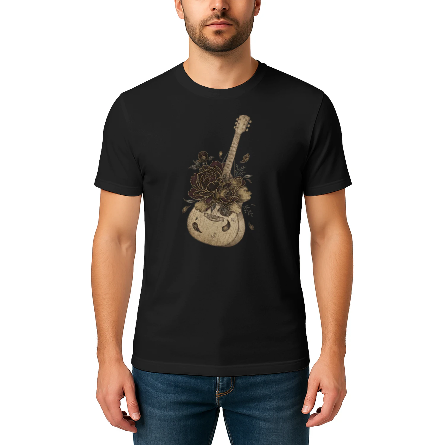 Dark Floral Guitar Melody Design