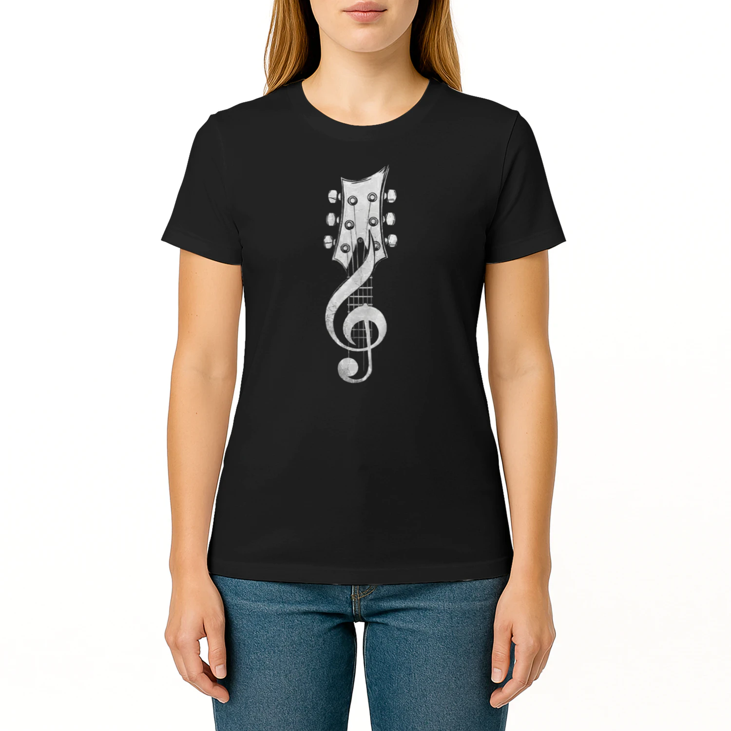 Guitar Guitar Headstock Treble Clef T-Shirt