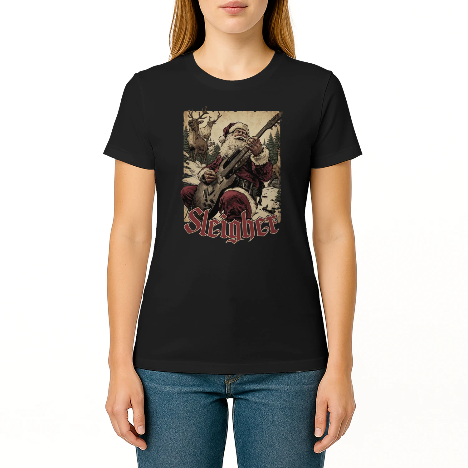Christmas Guitar Sleigher Reindeer