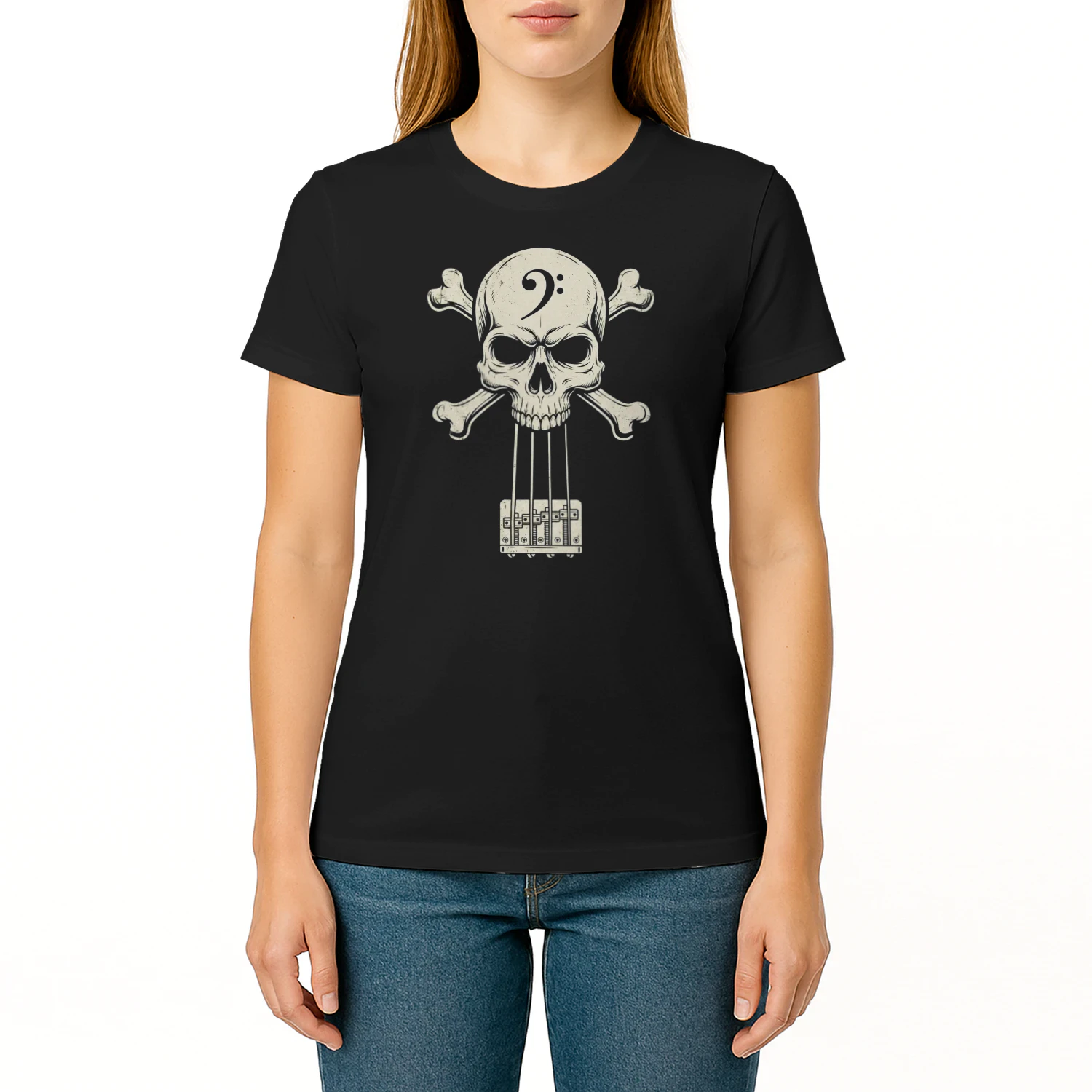 Skull Bass Clef Graphic Tee