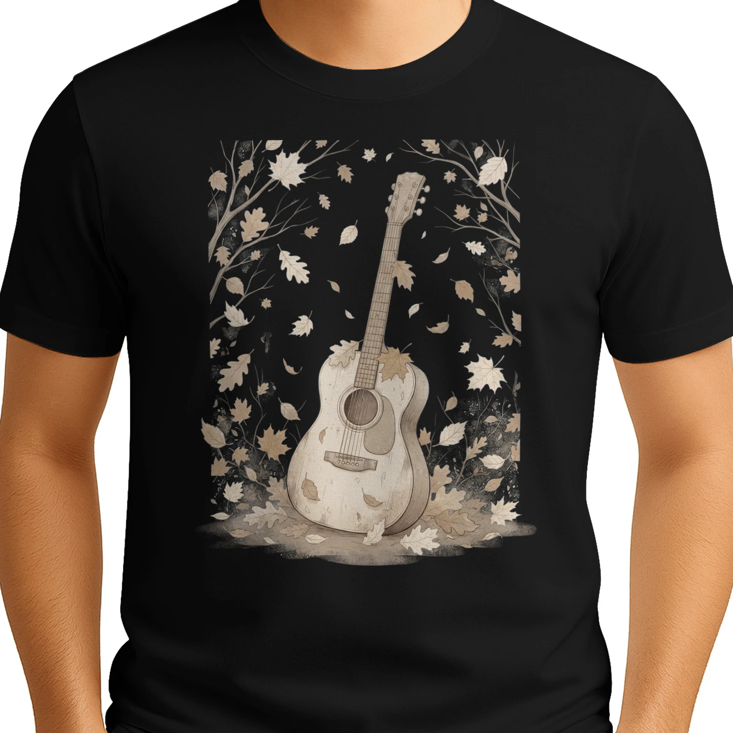 Halloween Guitar acoustic autumn leaves