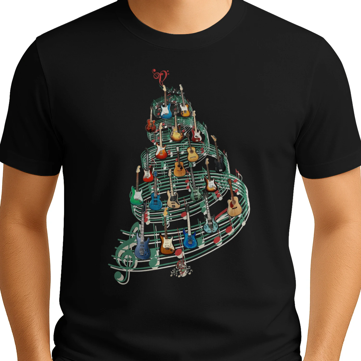 Christmas Guitar Notes Tree