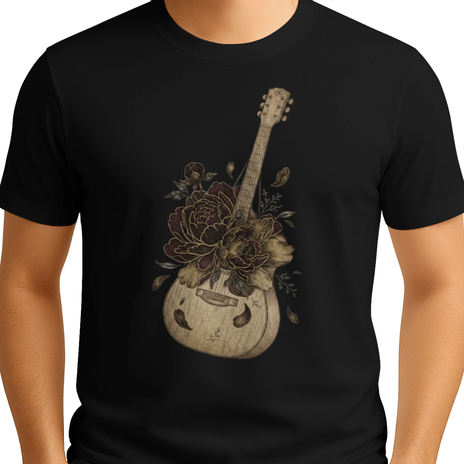Dark Floral Guitar Melody Design