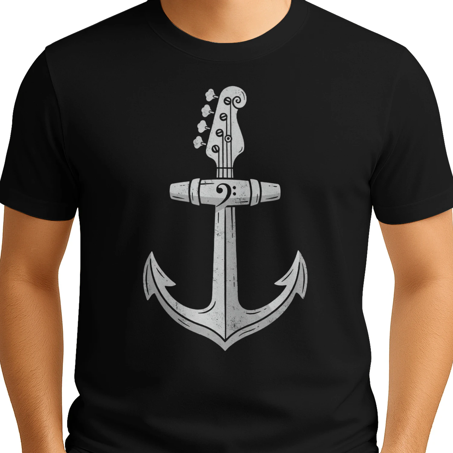 Nautical Anchor Bass Guitar Tee