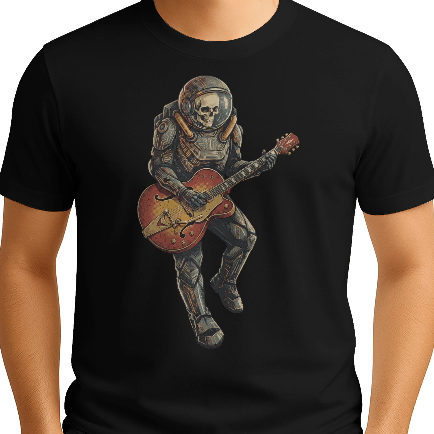 Astronaut Skull Hollowbody Guitar Art