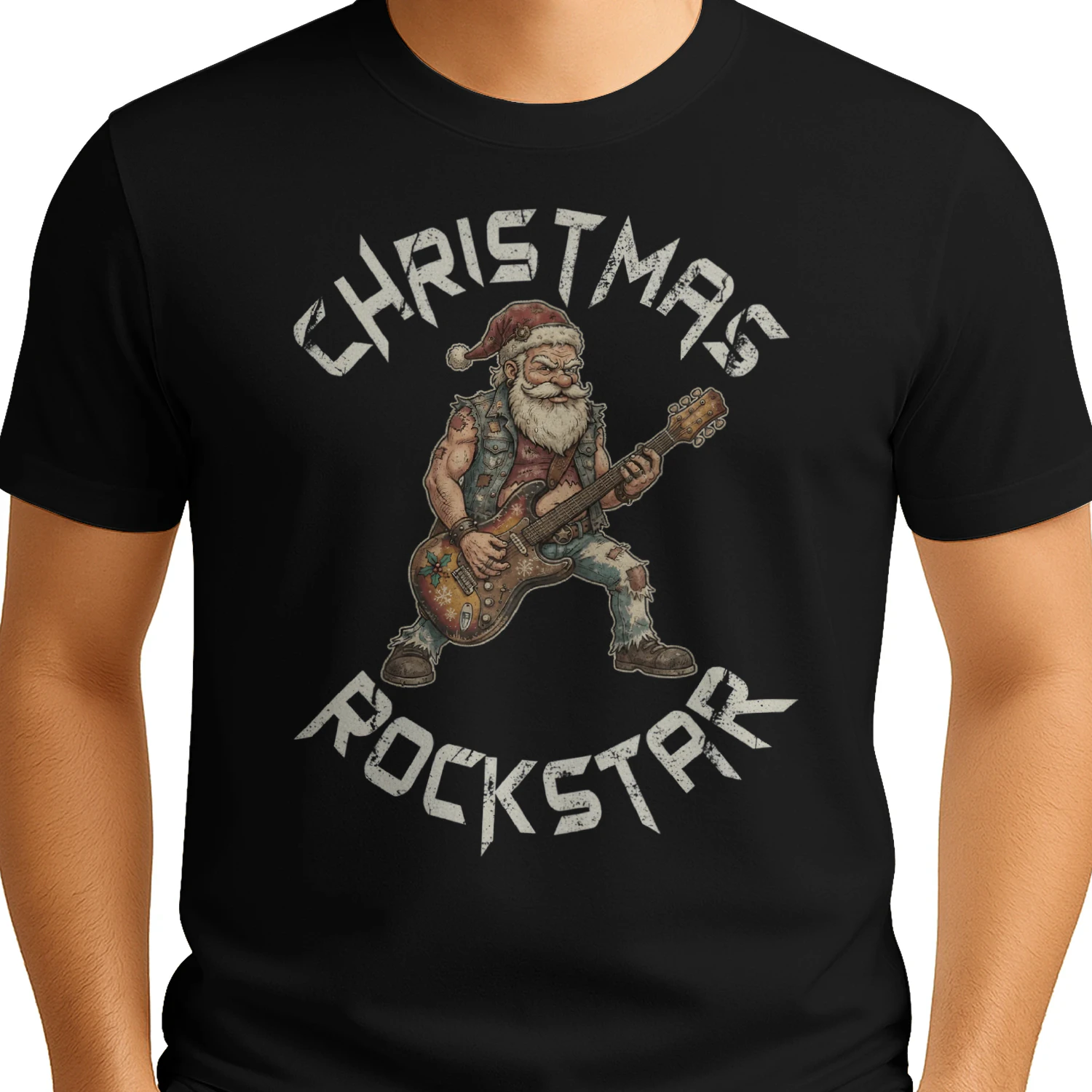 Christmas Guitar Rockstar Santa