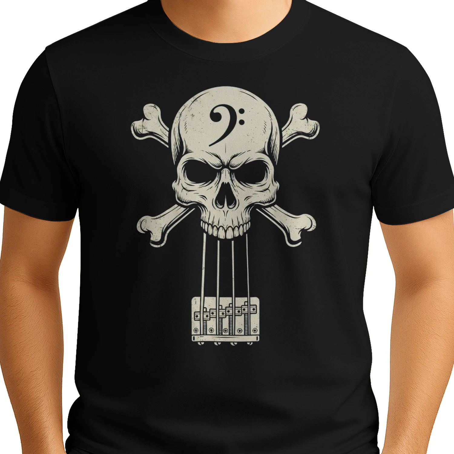 Skull Bass Clef Graphic Tee