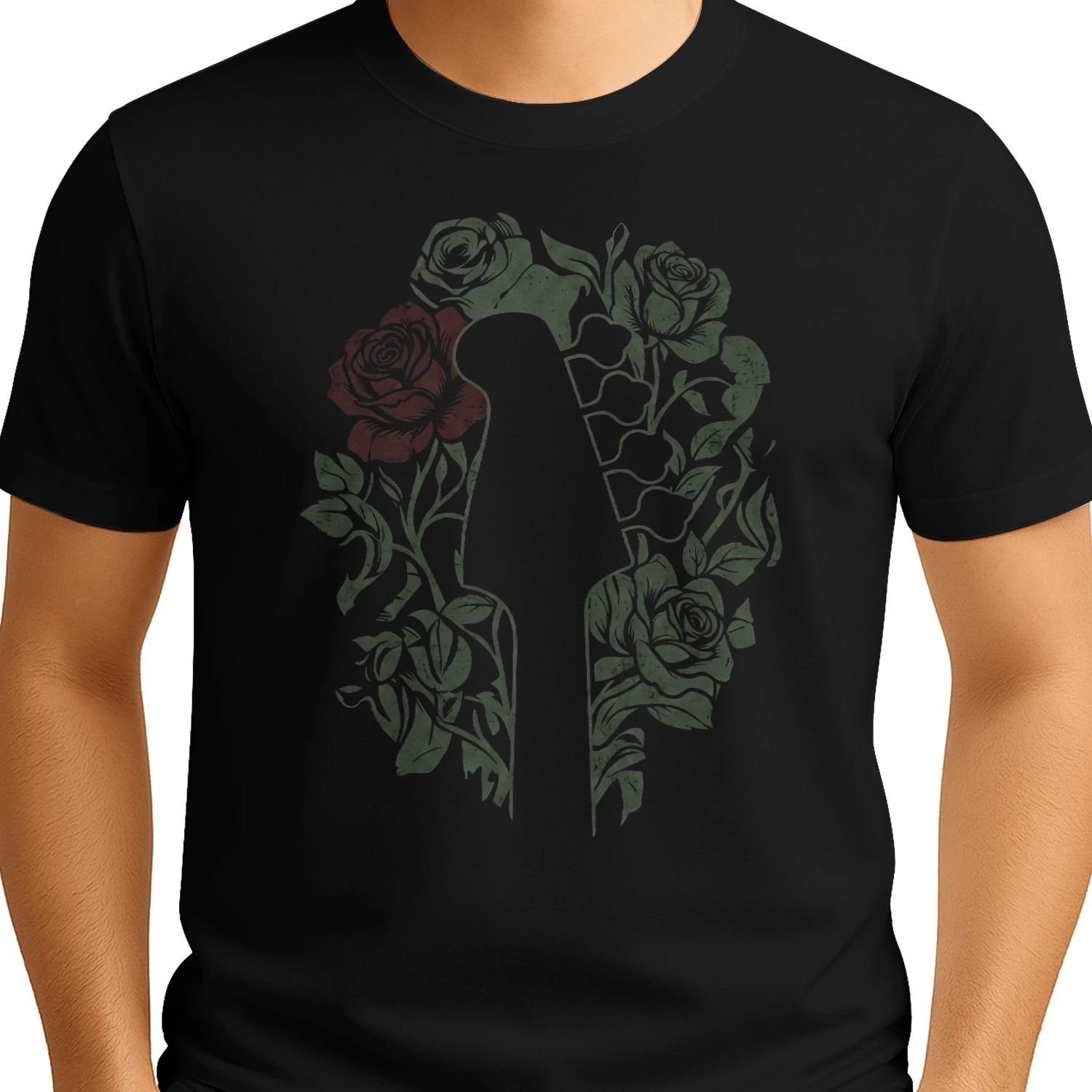 Rose Bass Player Art T-Shirt