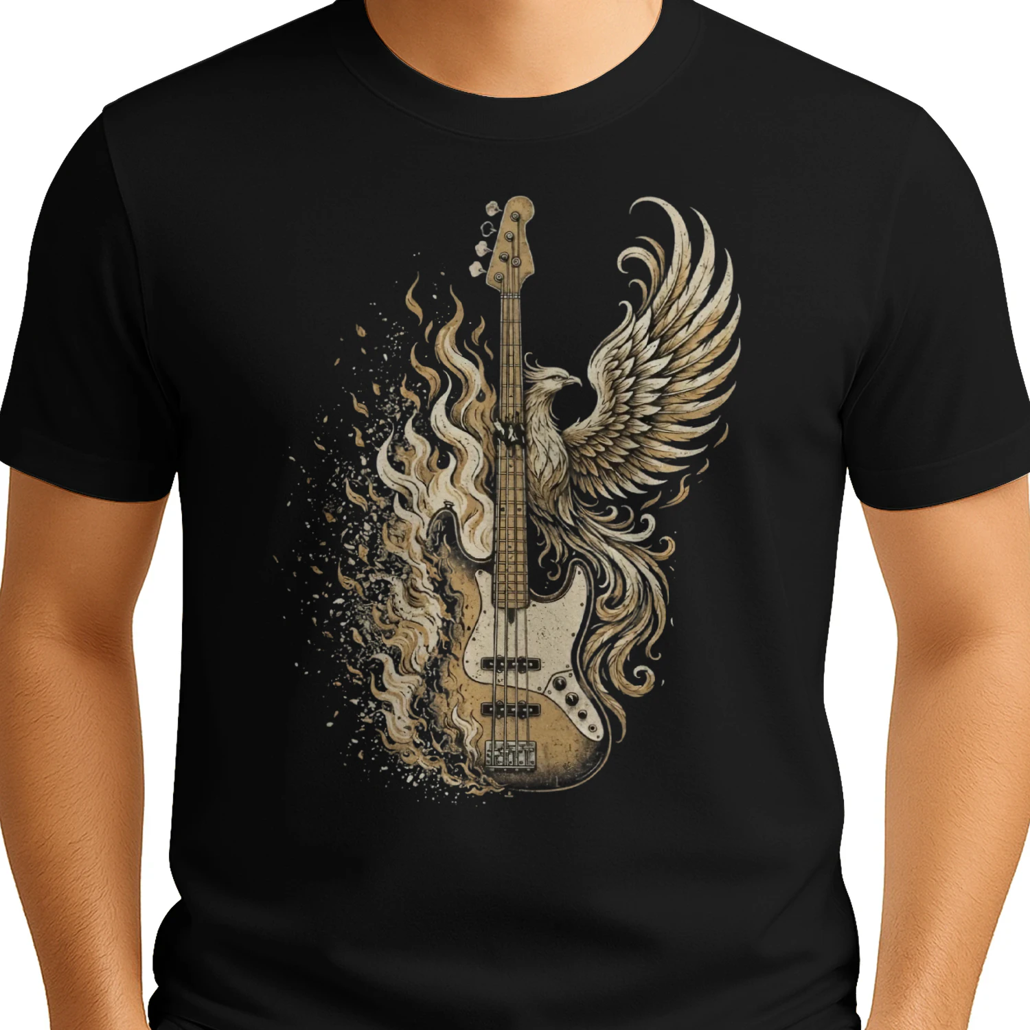 Phoenix Fire Bass Guitar Tee