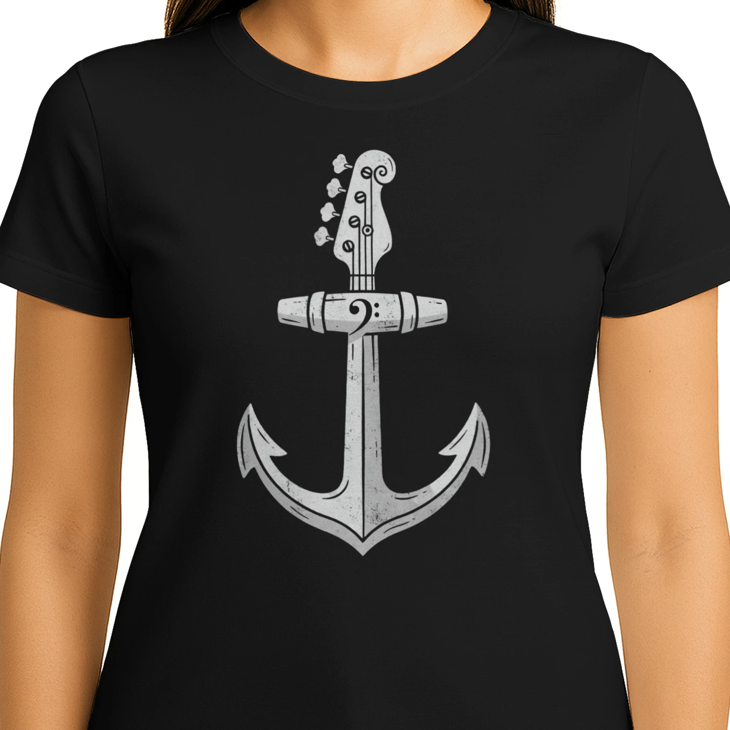 Nautical Anchor Bass Guitar Tee