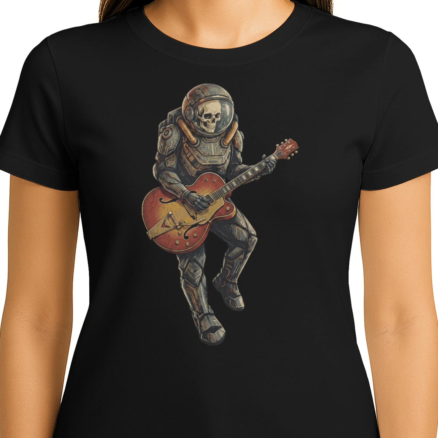 Astronaut Skull Hollowbody Guitar Art