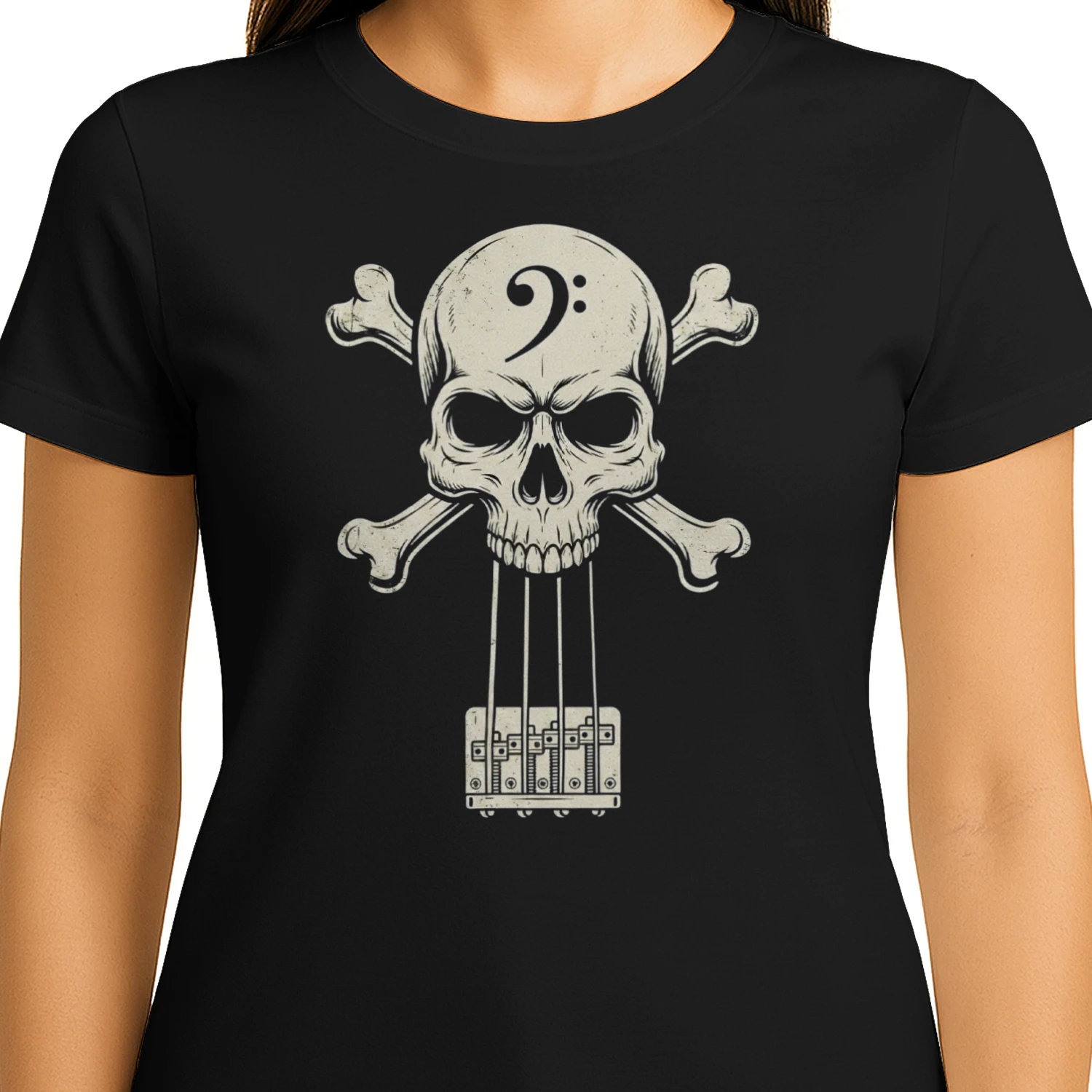 Skull Bass Clef Graphic Tee