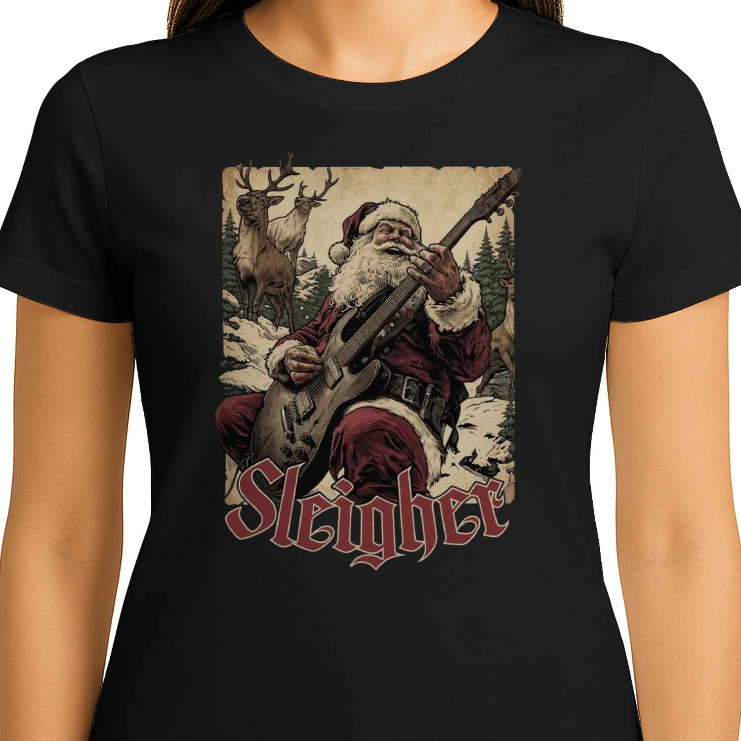 Christmas Guitar Sleigher Reindeer