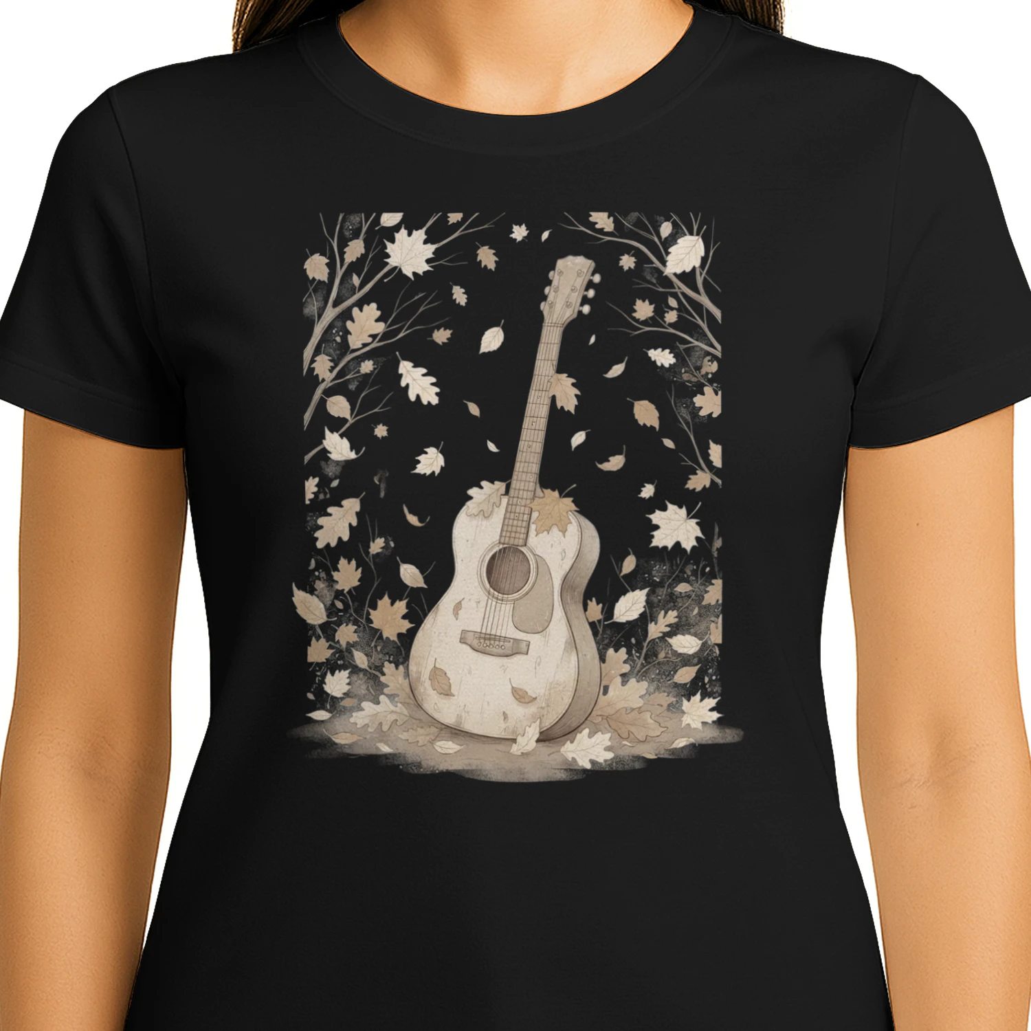 Halloween Guitar acoustic autumn leaves