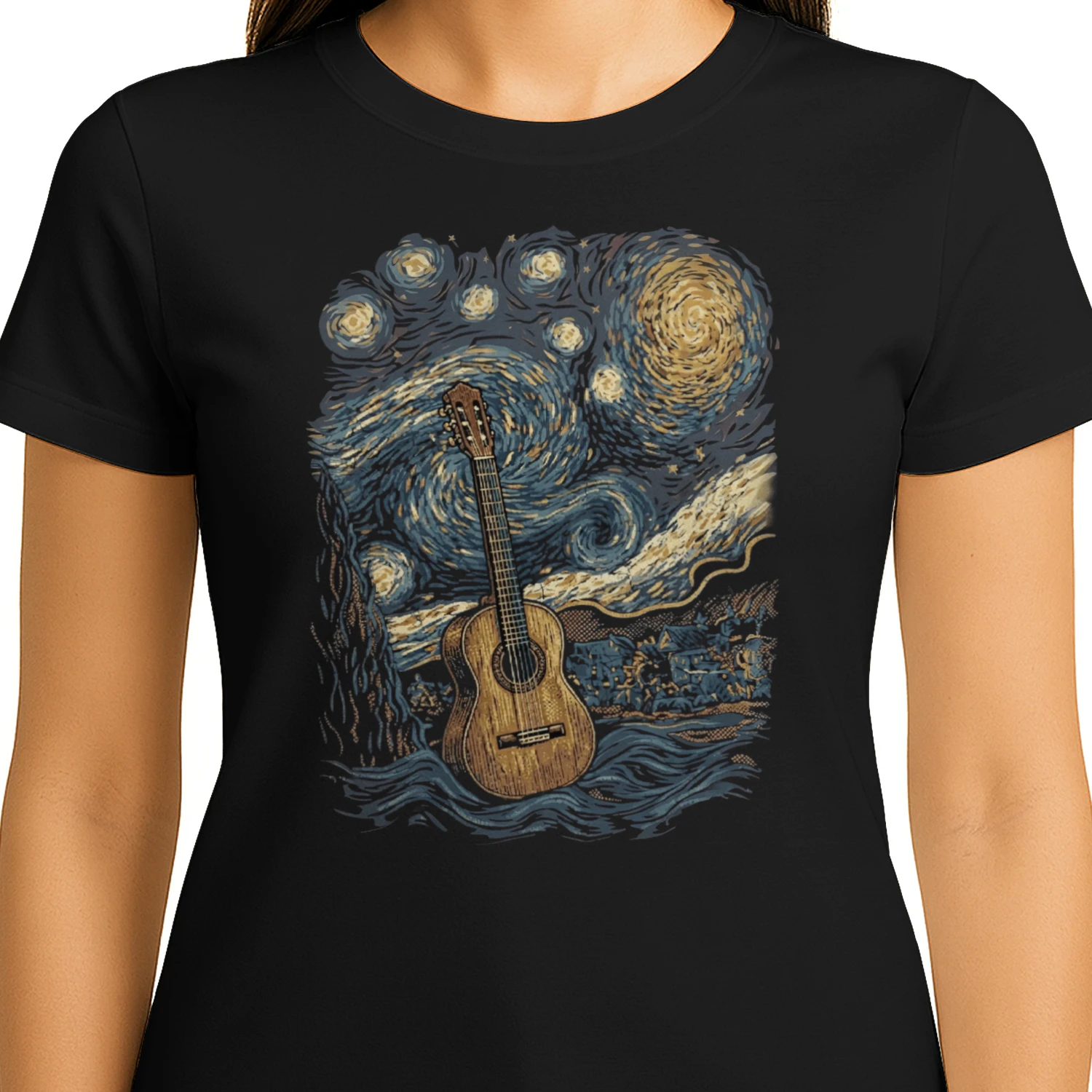 Acoustic Guitar Starry Night Van Gogh