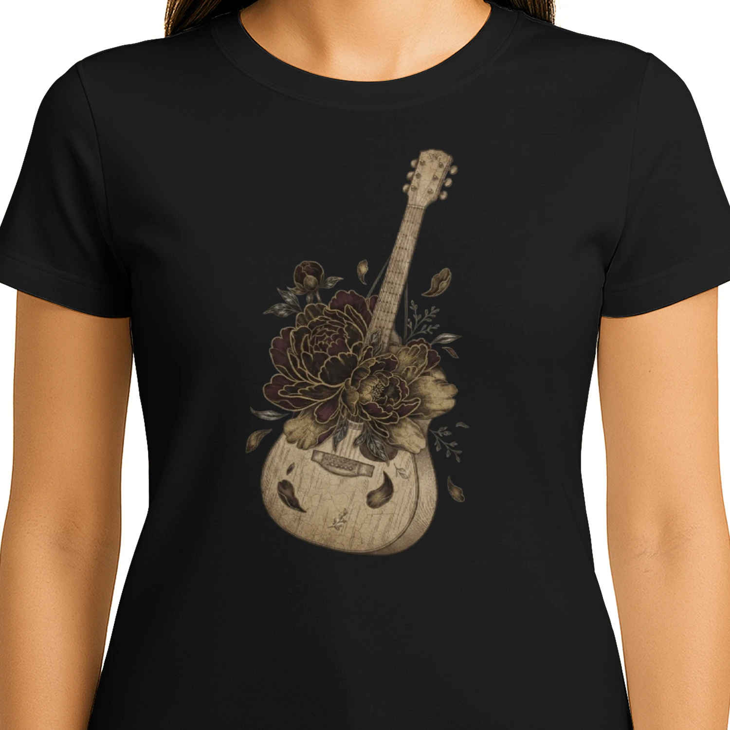 Dark Floral Guitar Melody Design