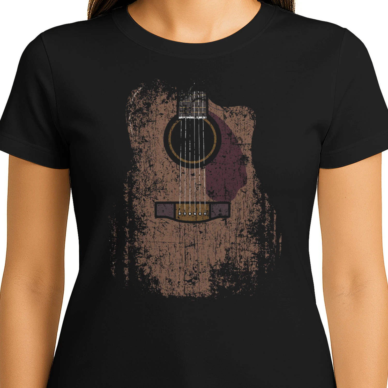 Guitar Vintage Distressed Acoustic Guitar Grunge T-Shirt