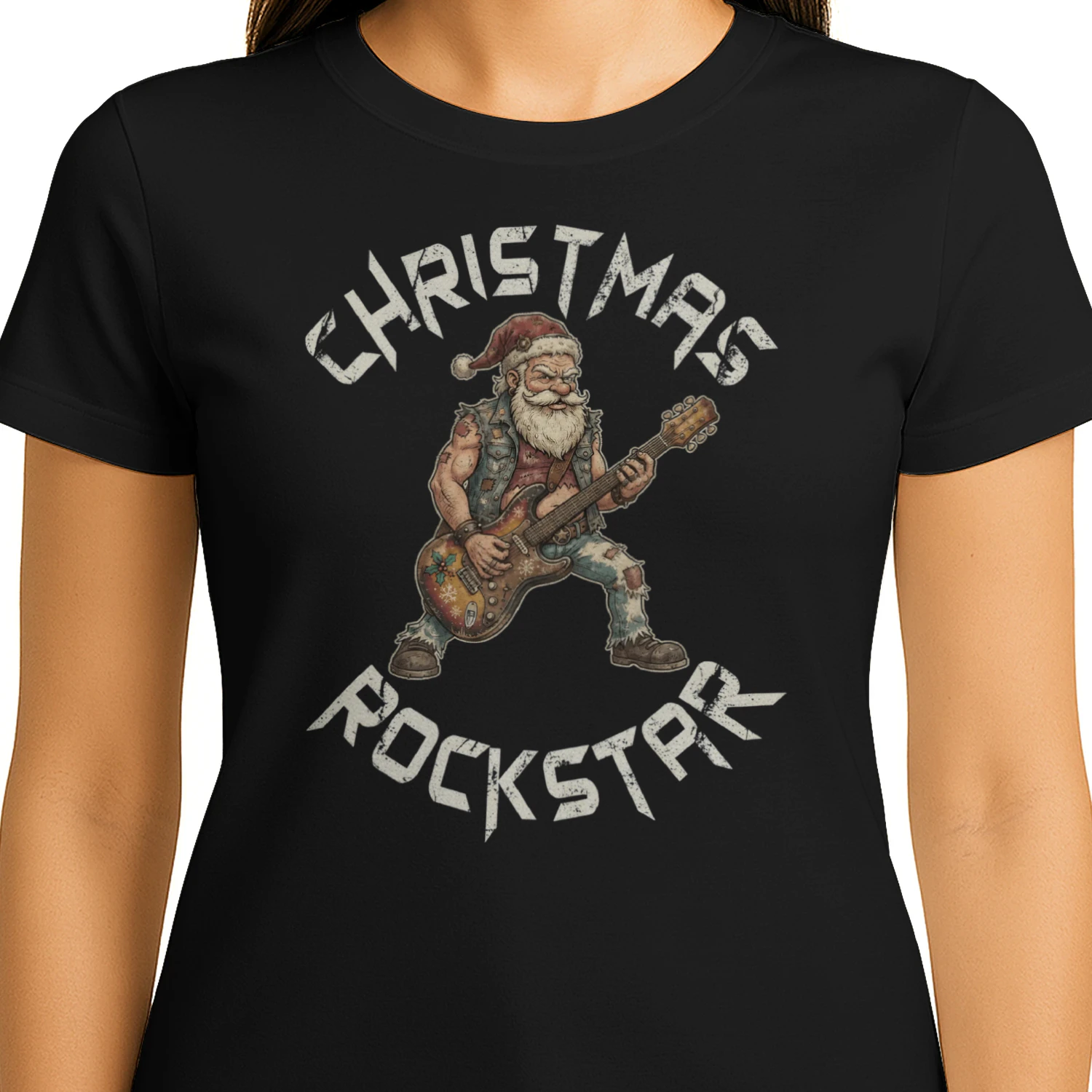 Christmas Guitar Rockstar Santa