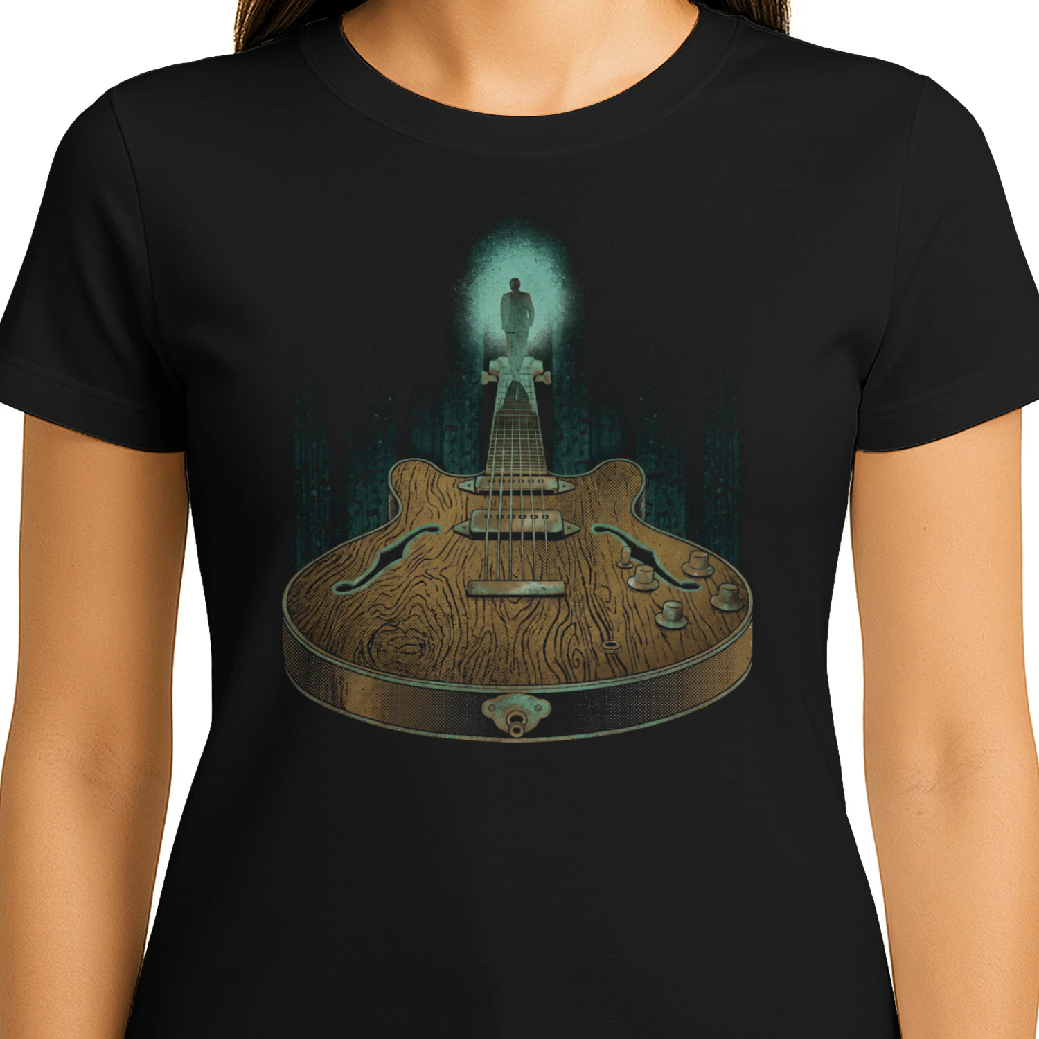 Guitar Vintage Surreal Guitar Graphic Tee - Retro Music Lover T-Shirt