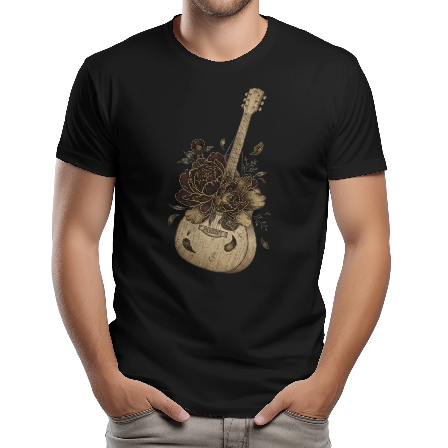 Dark Floral Guitar Melody Design