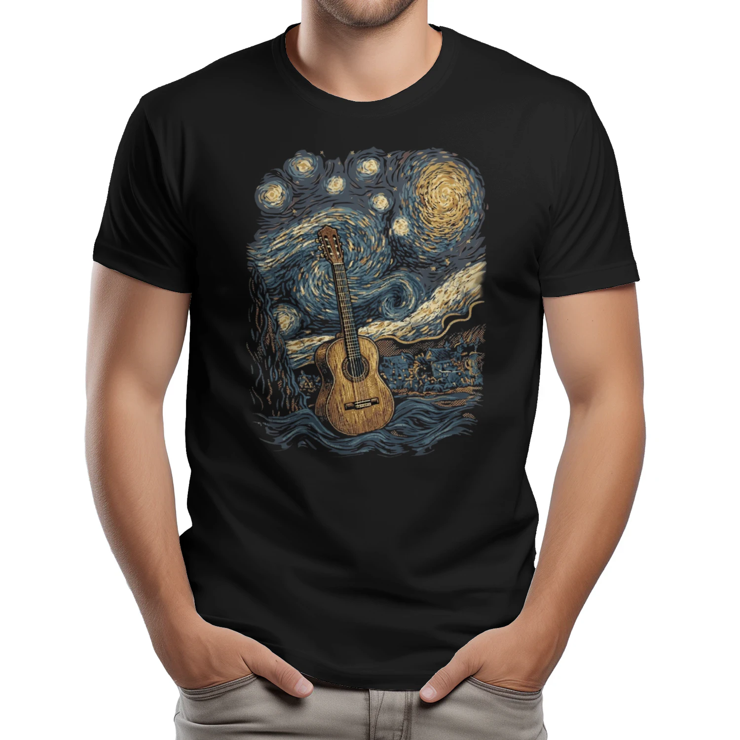 Acoustic Guitar Starry Night Van Gogh