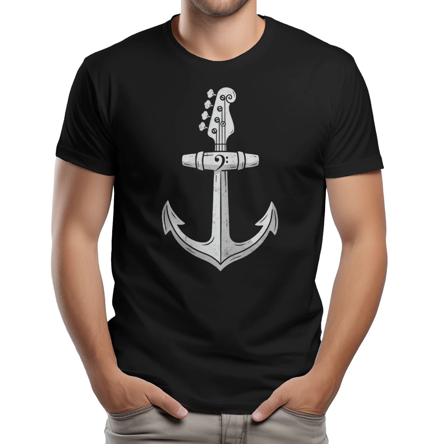 Nautical Anchor Bass Guitar Tee