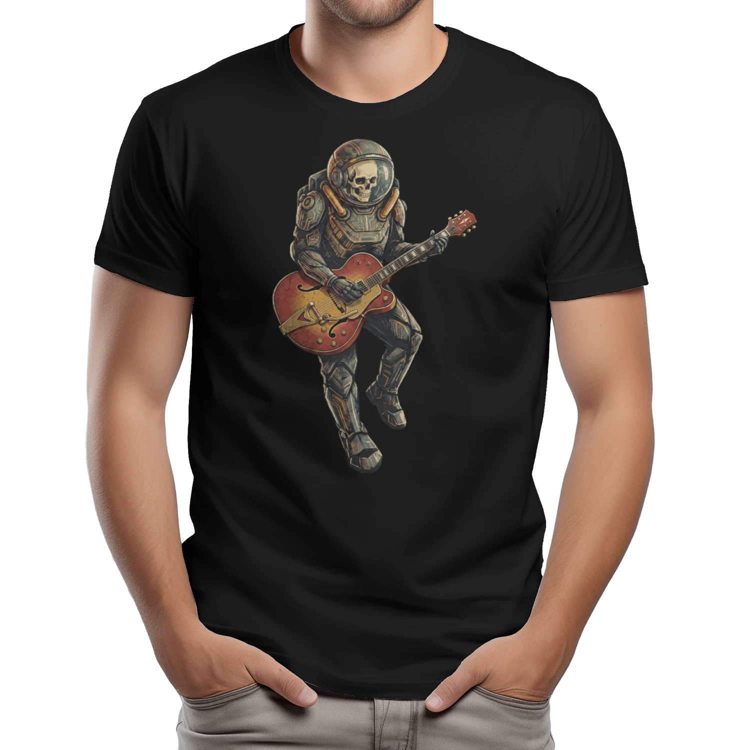 Astronaut Skull Hollowbody Guitar Art