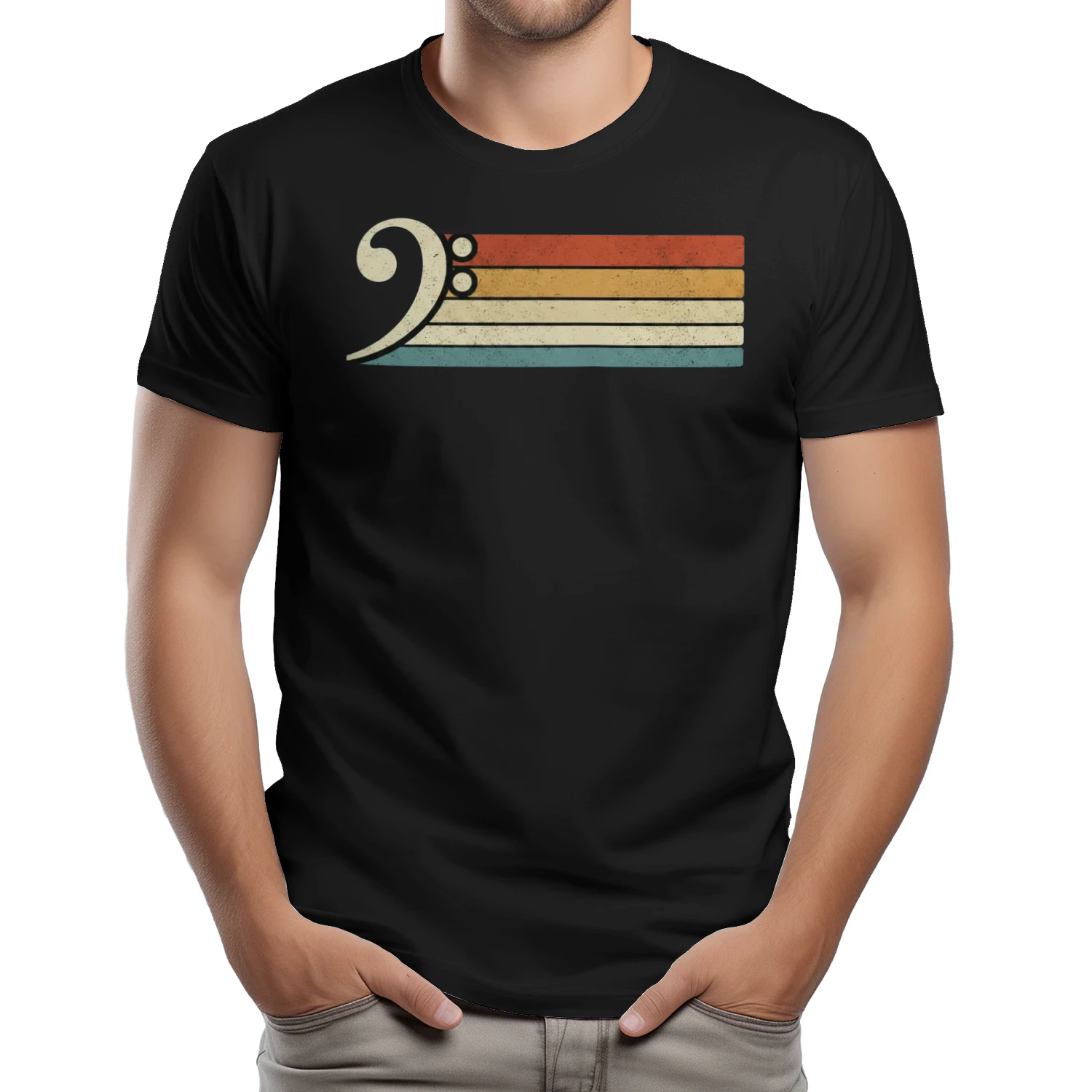 Classic Bass Guitar Player Stripe T-Shirt