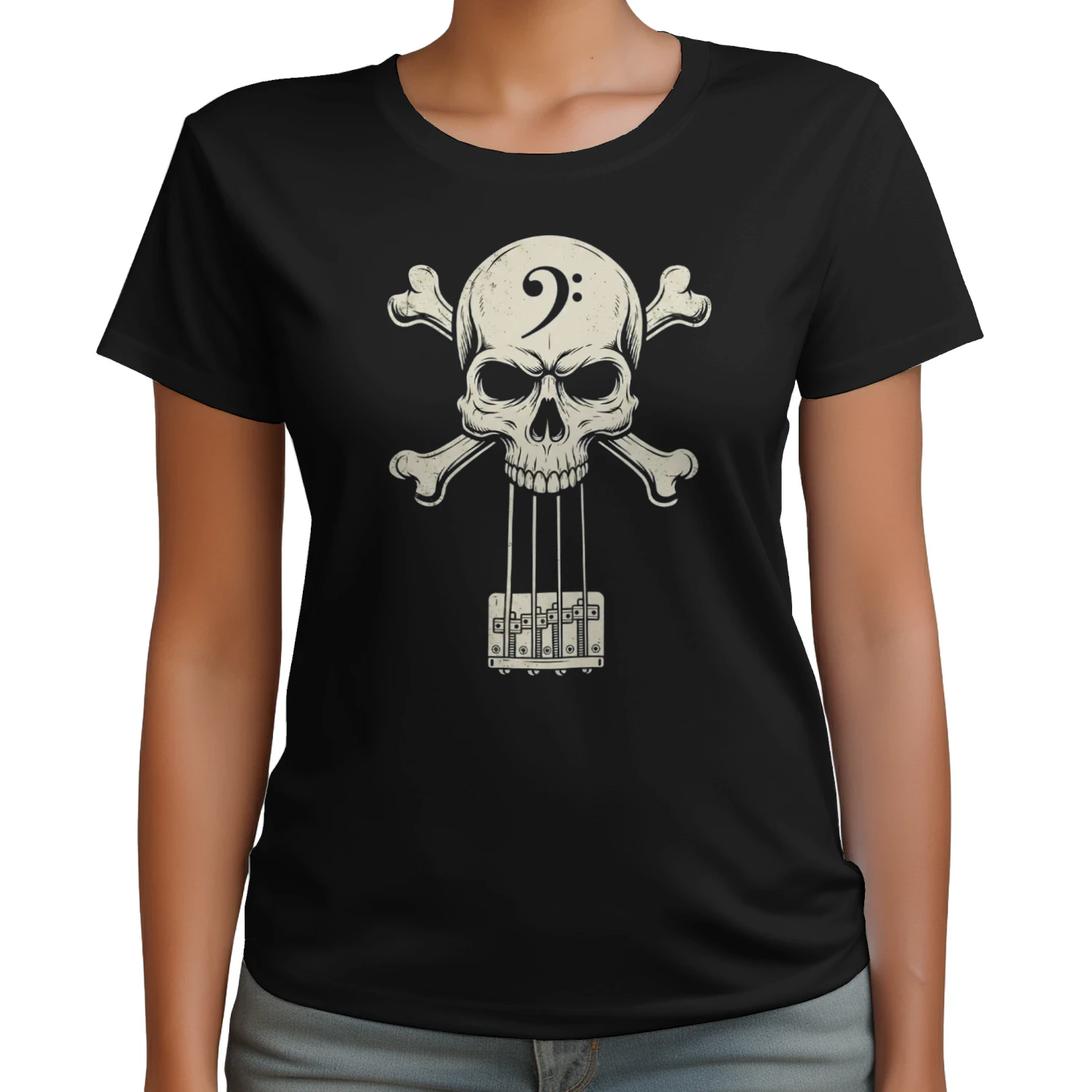 Skull Bass Clef Graphic Tee