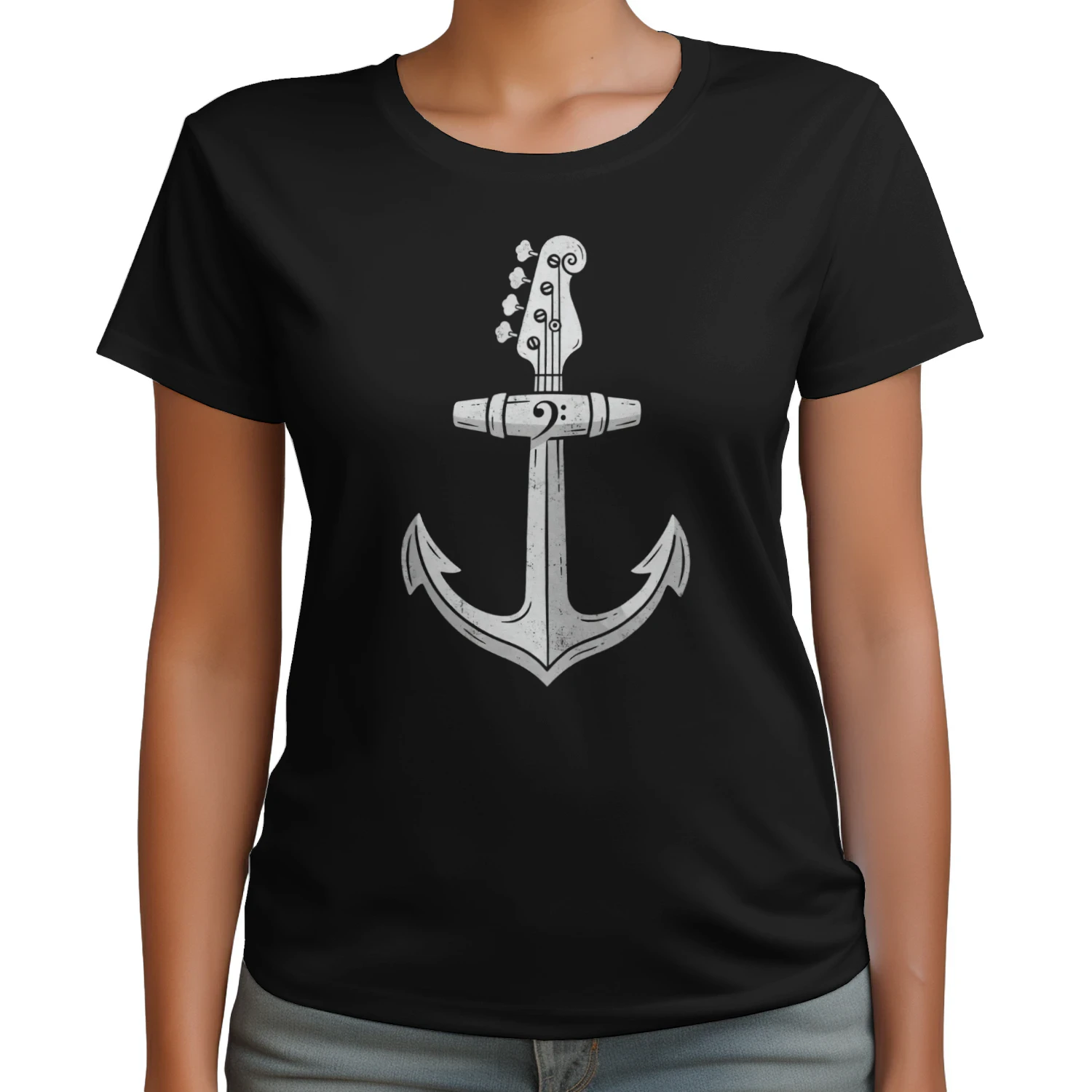 Nautical Anchor Bass Guitar Tee